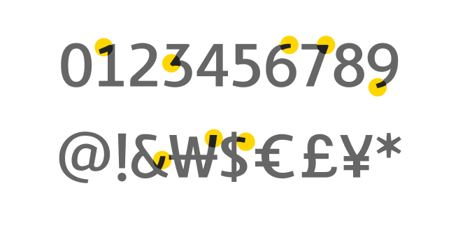Numbers and special symbols font for the title of KB Financial Group