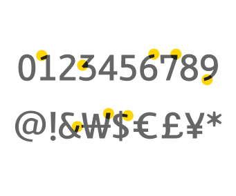 Numbers and special symbols font for the  body text of KB Financial Group