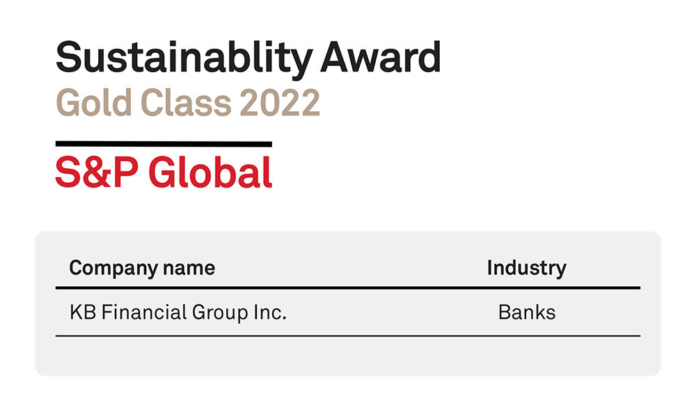 Foto satu-satunya perusahaan keuangan Korea yang dianugerahi 'Kelas Emas' di SnP 2022 Sustainability Awards